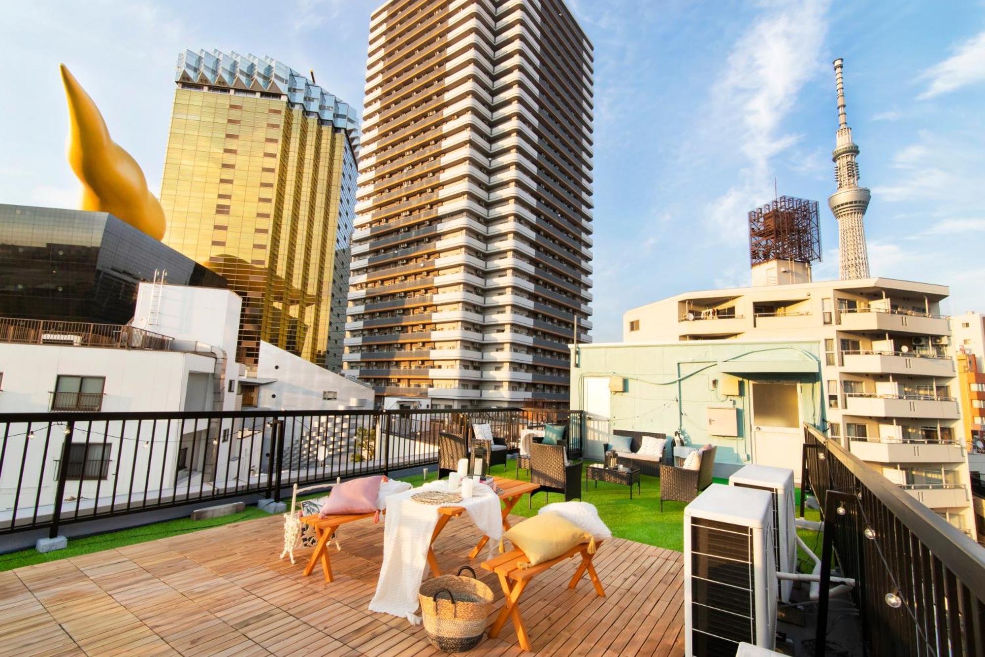 Appartamento Meee Asakusa3f4f 浅草徒歩3分 140平米max22名 無料駐車場 屋上絶景 渋谷直通 *